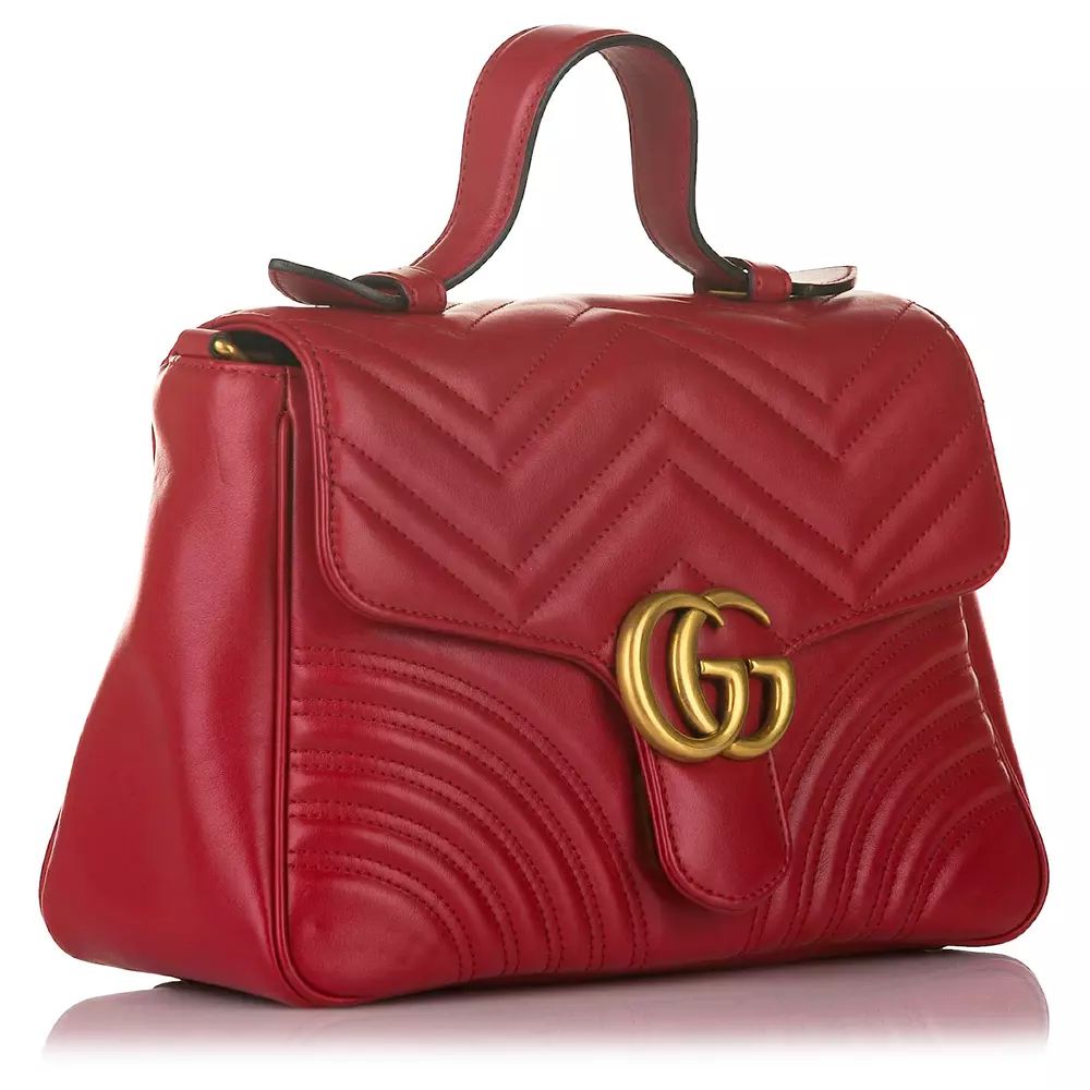 Gucci Red Leather Di Calfskin Crossbody Bag